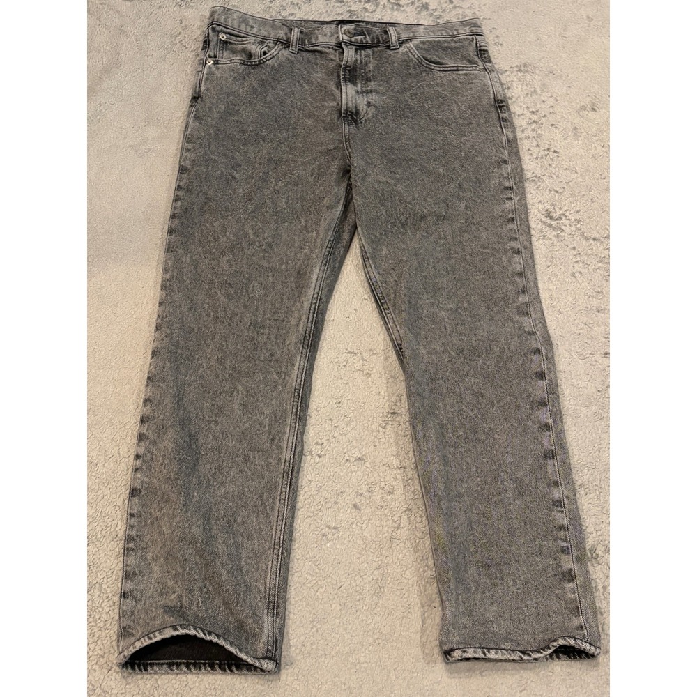 Gap 90s Straight High Rise Jeans Grey Acid Wash Denim Womens 33 16R 16 Regular